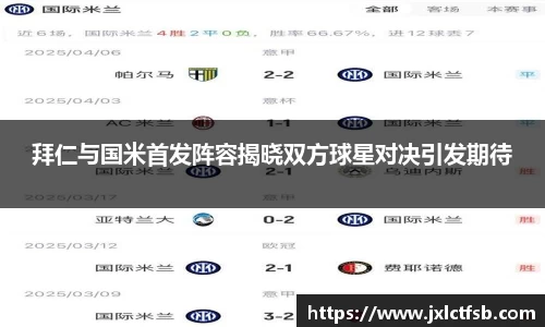 拜仁与国米首发阵容揭晓双方球星对决引发期待